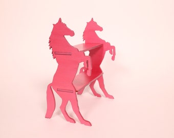 Micro Model Horse Shelf - Rose Metallic, NEW Color! - Wooden Laser Cut