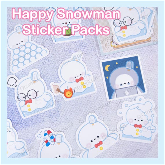 LADS Happy Snowman Vinyl Stickers Packs | Zayne | Emote | Love and