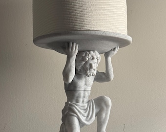 Atlas Inspired Roll Holder, 3D Printed PLA Marble Paper Towel & Toilet Paper Stand