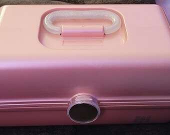 Caboodles Peach Vanity Make-up Opslag Draagtas met Spiegel, Lade & 3 Compartimenten GLOEDNIEUWE Leuke Volwassen Tiener Tween Accessoire