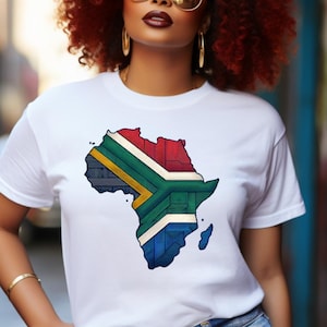 Zuid-Afrikaanse vlag, sweater en T-shirt Kente Map of Africa, T-shirt Map of Africa (UNISEX), T-shirt kaart van Afrika, sweater kaart van Afrika