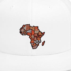 Flat Bill-snapbackhoed Afrika kaart, stijlvolle pet voor reizigers, buitenevenementen, uniek cadeau voor hem/haar, trendy modeaccessoire