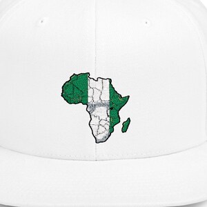 Africa Map Flat Bill Snapback Cap - Nigeriaanse hoeden/petten, stijlvolle snapback, trendy hoed, coole hoofddeksels, African Pride-pet, snapback met kaart