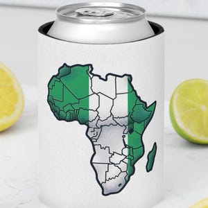 Nigerian Pride Can Cooler - Lembrancinha de festa, equipamento para tailgating, evento ao ar livre, presente para amigos, itens essenciais para churrasco, acessório de viagem