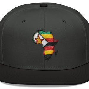 Simbabwe Flagge bestickter Snapback-Hut, lässige Kappe für Männer & Frauen, Geschenk für Reisende, Sportkleidung, Sommerzubehör, Spaß im Freien