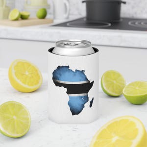 Refrigerador de latas com mapa de Botsuana, perfeito para eventos ao ar livre, tailgating, churrascos, festas na praia, presentes para viajantes, orgulho africano