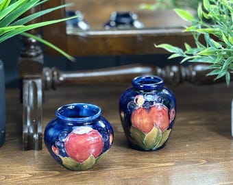 Vintage Moorcroft Pomegranate Vase, Hand Painted Fruit Pottery, Choice Listing