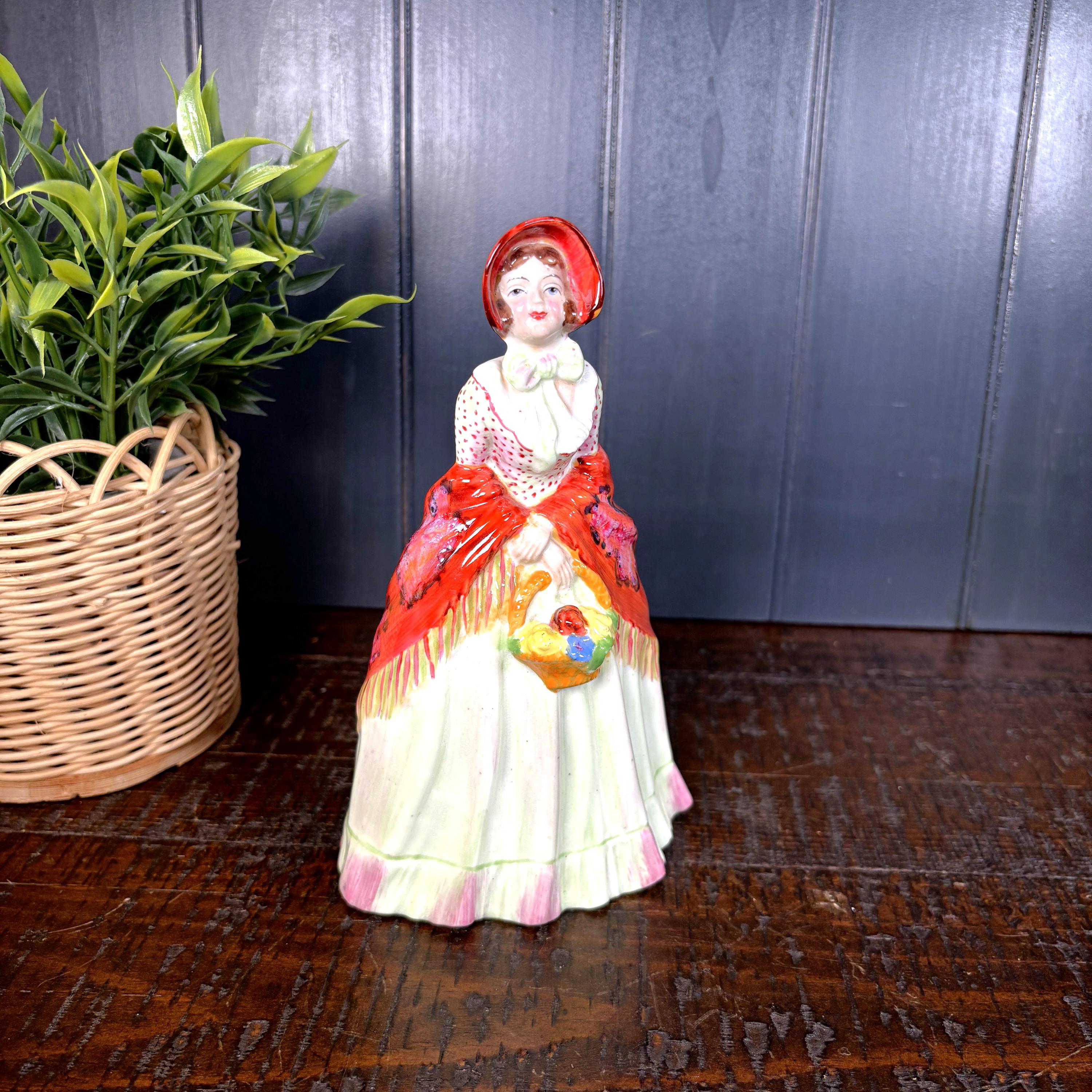 Vintage Lawton Studio China Susie Figurine, Victorian Style Hand Painted Ceramic Lady Collectible
