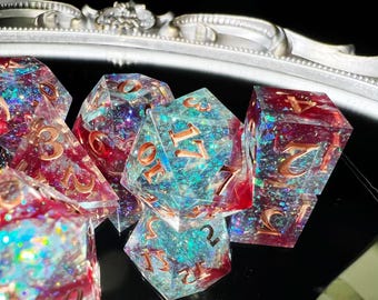 Galaxy Dice, Astronomy Dice, Milky Way DnD Dice Set,Resin Dice Set,A gift for DnD Player, RPG Dice Set,dragon d&d dice