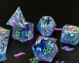 Jinx Dice, Arcane Dice, DnD Dice Set, Polyhedral Dice, Resin Dice Set, A gift for DnD Player,  RPG Dice Set,A Gift For Jinx Fans
