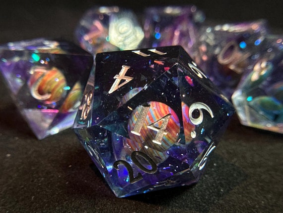 Galaxy Dice, Planet Dice,  Astronomy, DnD Dice Set, Space themed dice, Resin Dice Set, A gift for DnD Player,  RPG Dice Set