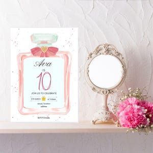 Mädchen Geburtstags-Einladung 10.Zehnter Geburtstag einladen Mädchen Rosa Einladung 10.Rosa Digital einladen Girly 10.Geburtstag