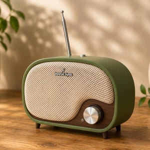 Vintage AM Radio Style Speaker | Retro Low-Fi Mono Audio Player | Bluetooth