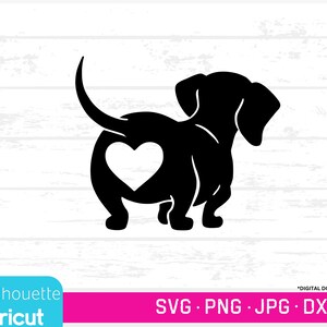 Dackel Love Bum, Dashie Cut-Datei, Dackel geschnitten Datei, Dackel geschnitten Datei, Dackel Hund Illustration, Dackel Vektor, Dackel DXF, SVG