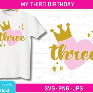 Derde verjaardag gesneden bestand, 3e verjaardag svg, verjaardag outfit svgs, mijn derde verjaardag, verjaardag gesneden bestanden, 3e verjaardag, Cricut verjaardagsbestanden