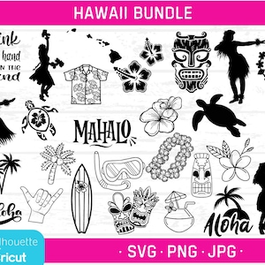 Hawaii SVG-bestanden, Hawaii-vectoren, Hawaii-bundel, Hawaii-vakantie svg's, eiland svg's, vakantie gesneden bestanden, Cricut-bestanden, Hawaï Cricut-bestanden
