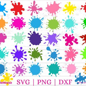 File di schizzi di vernice, gocce di vernice in formato SVG, macchie di vernice in formato PNG, schizzi di vernice in formato PNG, clipart di vernice, macchie di vernice, schizzi di vernice in formato DXF