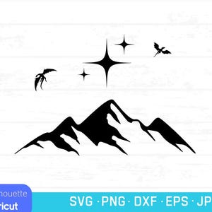Berg SVG, ACOTAR svg's, boekenliefhebber png, Acotar Books, ACOMAF Velaris Court, City of Starlight, vierde vleugel Svgs, faerie book lover cricut