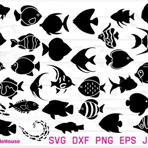 Tropischer Fisch SVG Bundle, Ocean Fish SVG-Dateien, Tropischer Fisch-Schnittdateien, Tropischer Fisch DXF-Dateien, Laser Fisch, Fischdatei für cnc, Fisch-Schnittdateien