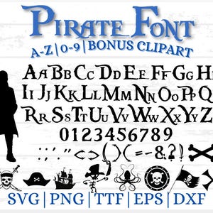 Fuente pirata PNG, Alfabeto pirata, Jack Sparrow SVG, Fuente de letras piratas para sublimación, Letras Cricut, Fuentes TTF, Clipart pirata