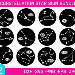 Sterrenbeelden SVG-bundel, StarSigns dxf, sterrenbeelden, sleutelhanger sterrenbeeld gesneden bestanden, sterrenbeelden, Cricut-bestand voor acrylsleutelhanger, Taurus svg's,