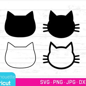Katzenköpfe SVG, PNG, JPG, DXFs, Katzen Kopf Umrisse svg, Gabby Clip Art, Gabbys Formen svgs, Katzengesicht svgs, Katzen Silhouetten