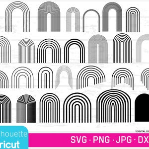 Pacote de vetores de linhas de arco Boho, Boho Rainbow SVG, PNG, JPG, DXFs, Arch svgs, Arcos, Arte de linha, Arquivos dxf de arte de linha, Arte de linha abstrata,
