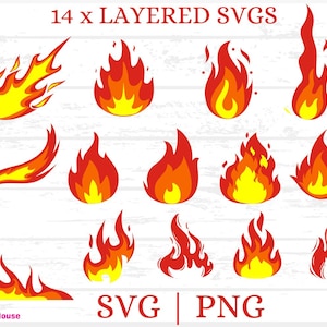 Bundle feu, Clipart feu, feu flamme PNG, calques SVG, fichiers coupés feu, flamme svg, png flamme, fichiers feu, clipart flamme, Cricut Fires