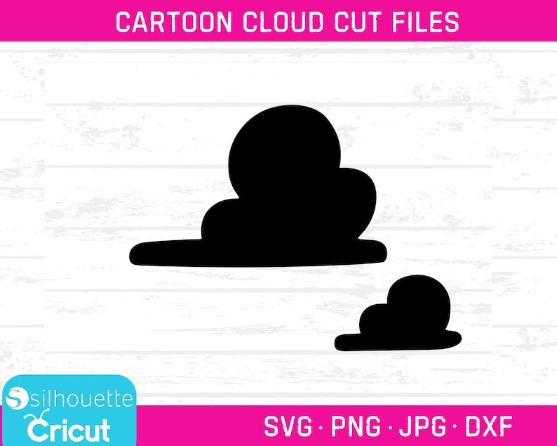 Cartoon Clouds SVG, PNG, JPG, DXFs Andy's Clouds svg, Toy Story Clouds svg, Cloud Stencil, Cloud cut file, Twin Cartoon Clouds, cloud cutout image 1