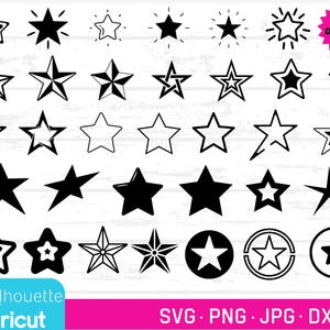 Five Point Star-bundel, 5-punts ster gesneden bestanden, Stars vector-bundel, SVG's, JPG's, PNG's, DXF's, Star-illustraties, Star dxf-bestanden, 33 ontwerpen
