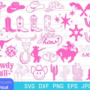 カウガール SVG バンドル、カウガール ハット、カウガール カット ファイル バンドル、ウエスタン ガール png、カウガール ブーツ svg、カントリー ガール、カウガール png ファイル、