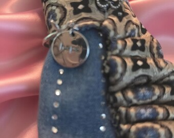 Fit to Be Tied! Denim and Silk Statement  Necklace