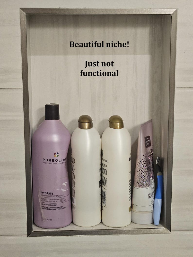 Expand Your Shower Niche Shelf Space With Neat Niche! A Unique Shelf Made of Iroko or Afrormosia ...
