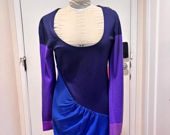 Karen Millen color block wool stretch dress