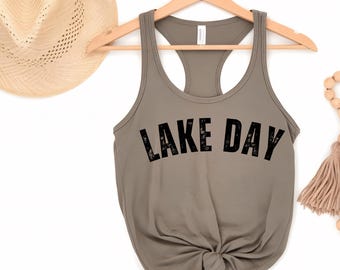 Lake Day Racerback Tank Top | Summer Vacation Shirt | Boating Outfit | Lake Life Apparel | Gift for Boat Lovers | Lake Day Top