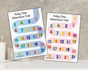 Potty Training Sticker Reward Chart | Printable Custom Kids Toilet Training Progress Tracker for Boy Girl Toddler Preschool, Toilet WC Loo