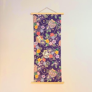 Tapiz japonés, tapiz de tela japonés para pared, decoración de pared estilo zen, kakejiku, arte mural japonés