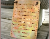Copper Wall Plaque - 6x4 inch - Hand Stamped and Fired - Metal Wall Art - Dr. Seuss Quote - Weirdness - Can Be Personalized - Customized