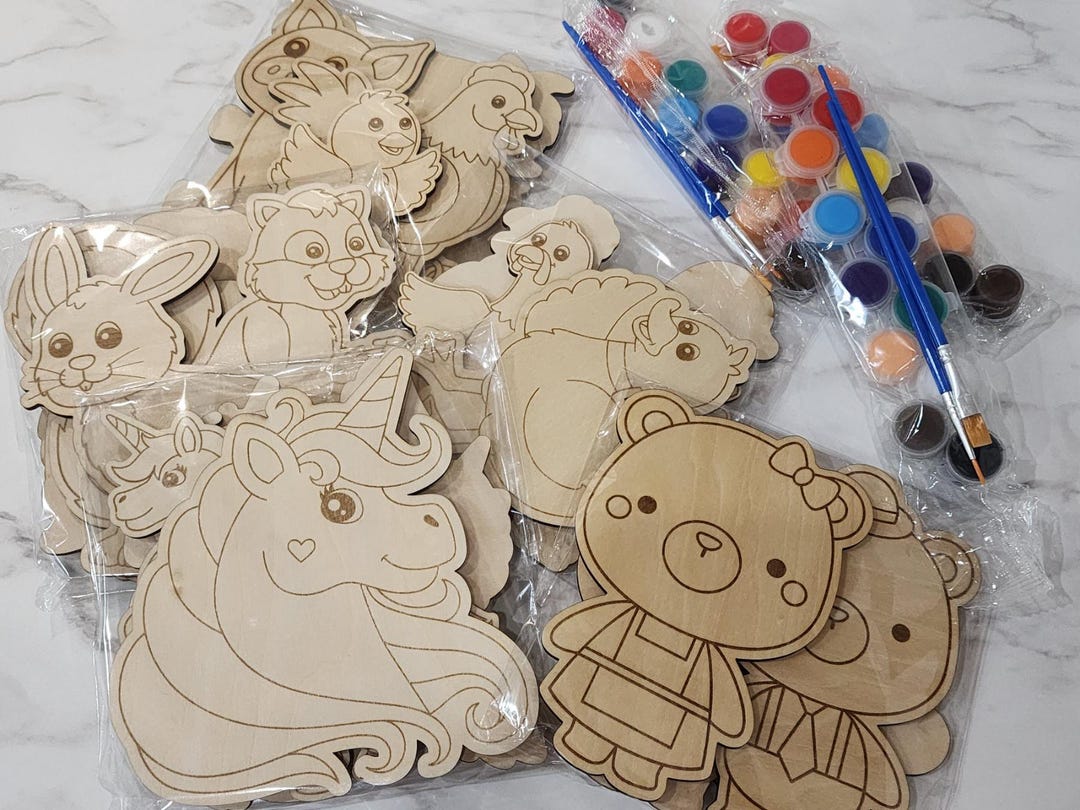 Wooden Coloring Board – DIY Paint Art Craft Kit for Kids - Etsy