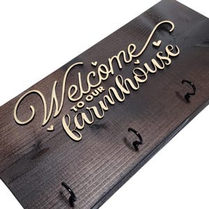 Keychain Holder, Entryway Key Hooks, Wooden entry sign, Housewarming Gift