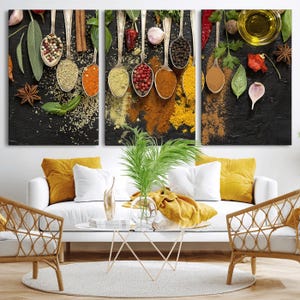 Spice & Herb Kitchen Canvas Art Print: Restaurant Wall Decor