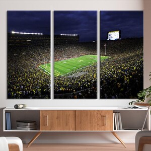 Michigan Football Stadium Wall Art Canvas Print, NFL Wall Art, Sports Room Wall Art Print, Sports Grill Bar Wall Decor, Football Lover Decor
