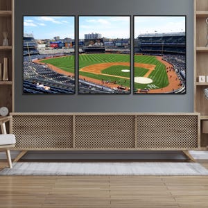 New York Yankees Stadium Wall Art Print, New York Yankees Baseball Stadium in Canvas Print MLB Wall Art Dorm Wall Art Baseball Fans Gift