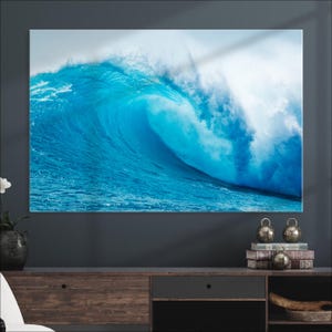 Ocean Wave Canvas Print: Framed Coastal Surf Decor Artwork