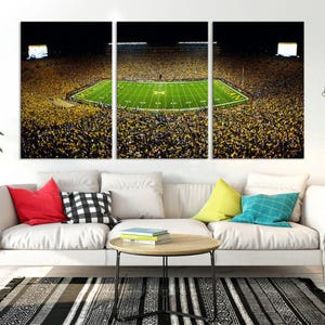 Stadium in Michigan Football Stadium Wall Art Canvas Print for Game Room Decor