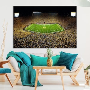 Stadium in Michigan Football Stadium Wall Art Canvas Print, Sports Room Decor Wall Art Print, Sports Grill Bar Wall Art Print