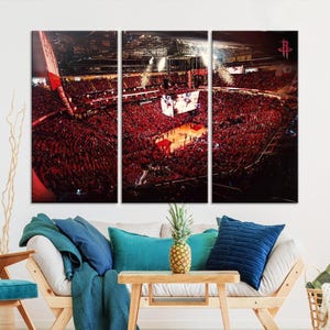 Houston Rockets Basketball Stadium Wall Art Texas Print, Toyota Center Wall Art Print NBA Basketball Wall Art Print, Basketball Lover Gift