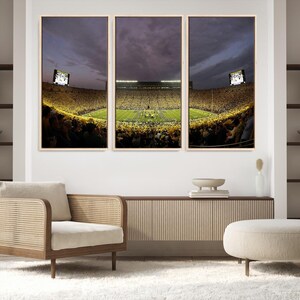Michigan Wolverine Football Stadium Wall Art Canvas Print Framed American Football Stadium Wall Art Ready to hang
