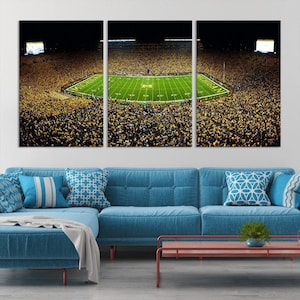 Michigan Stadium wall art Football stadium canvas art print Sports fan gift Extra large wall decor