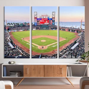 Orakel Park Stadion Wand Kunst Leinwanddruck - Baseball Wandkunst, MLB Wanddekor, Baseball Liebhaber Geschenke Wohnheim Wanddekoration